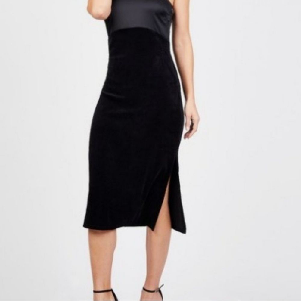 🌟Final Price | Juicy Couture Mixed Media Midi Dress | Black - Picture 2 of 4